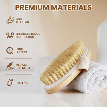 POPCHOSE Dry Brush for Lymphatic Drainage, Dry Brushing Body Brush