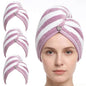 3 Pack Microfiber Hair Towel Wrap for Women, Fast Drying Hair Turban with Button, Anti-Frizz Large Hair Towel for All Hair Styles, Soft & Absorbent Hair Drying Towel