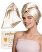YANIBEST Satin Microfiber Hair Towel Wrap, Fast Drying Turban for Women