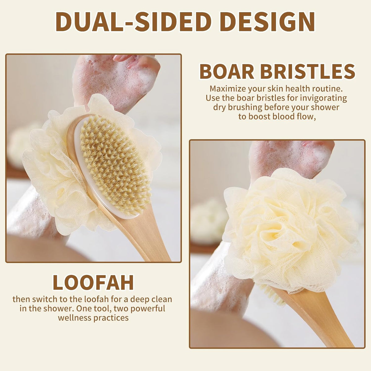DEBETOOL Shower Loofah with Handle