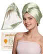 YANIBEST Satin Microfiber Hair Towel Wrap, Fast Drying Turban for Women
