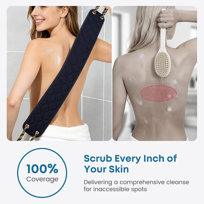 eaxun 38.5 Inch Exfoliating Back Scrubber with Dual Handles for Shower