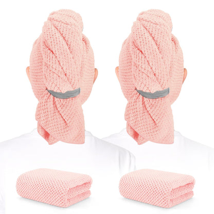 2 Pack Microfiber Hair Towel XL 41" x 24" Fast Dry, Soft, Absorbent