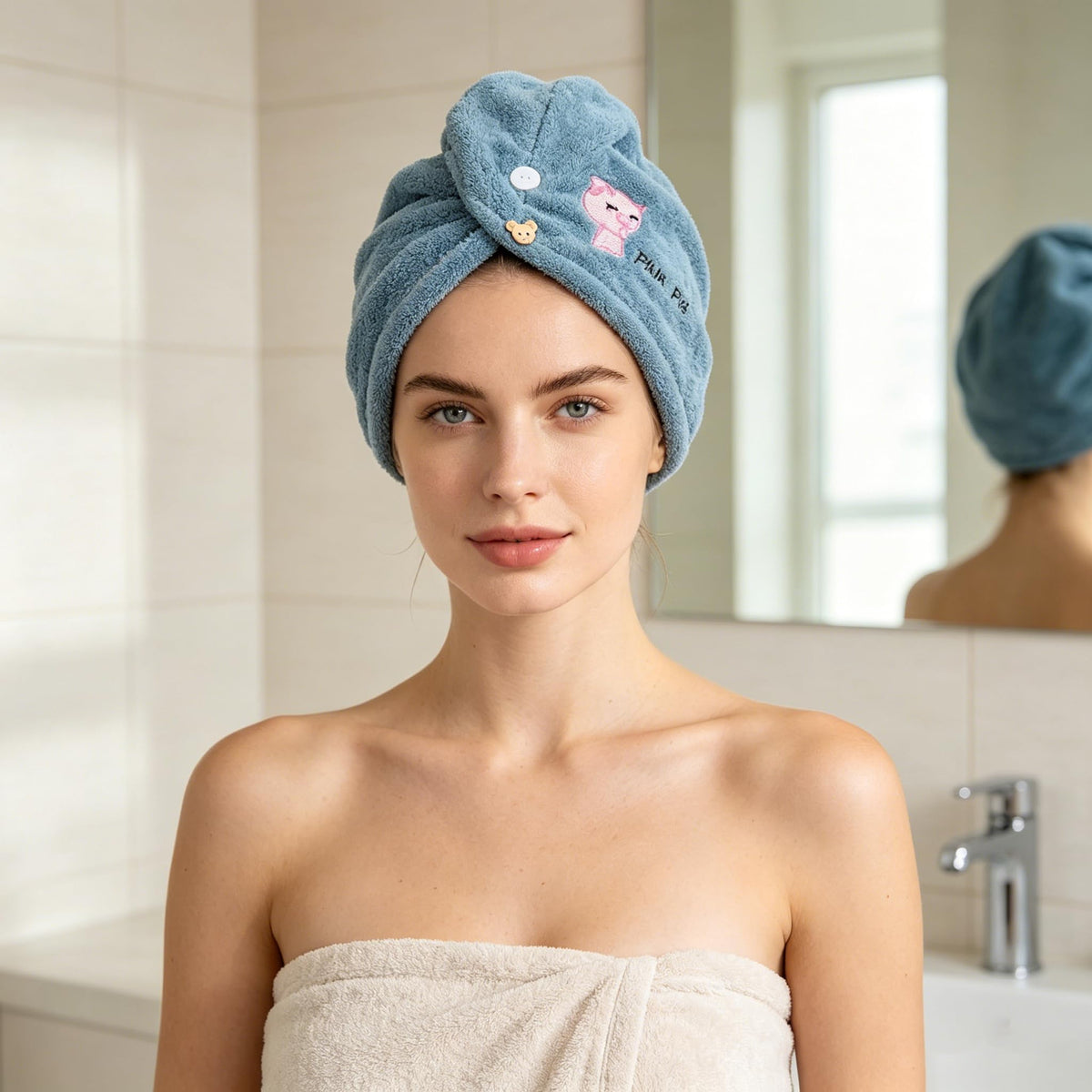 1pc Dry Hair Towel, Hair Drying Cap, Hair Turbans for Wet Hair, Drying Hair Wrap Towels for All Hair Types Anti Frizz, Dry Hair Towel-Purple
