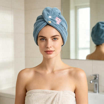 1pc Dry Hair Towel, Hair Drying Cap, Hair Turbans for Wet Hair, Drying Hair Wrap Towels for All Hair Types Anti Frizz, Dry Hair Towel-Purple