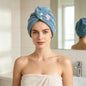 1pc Dry Hair Towel, Hair Drying Cap, Hair Turbans for Wet Hair, Drying Hair Wrap Towels for All Hair Types Anti Frizz, Dry Hair Towel-Purple