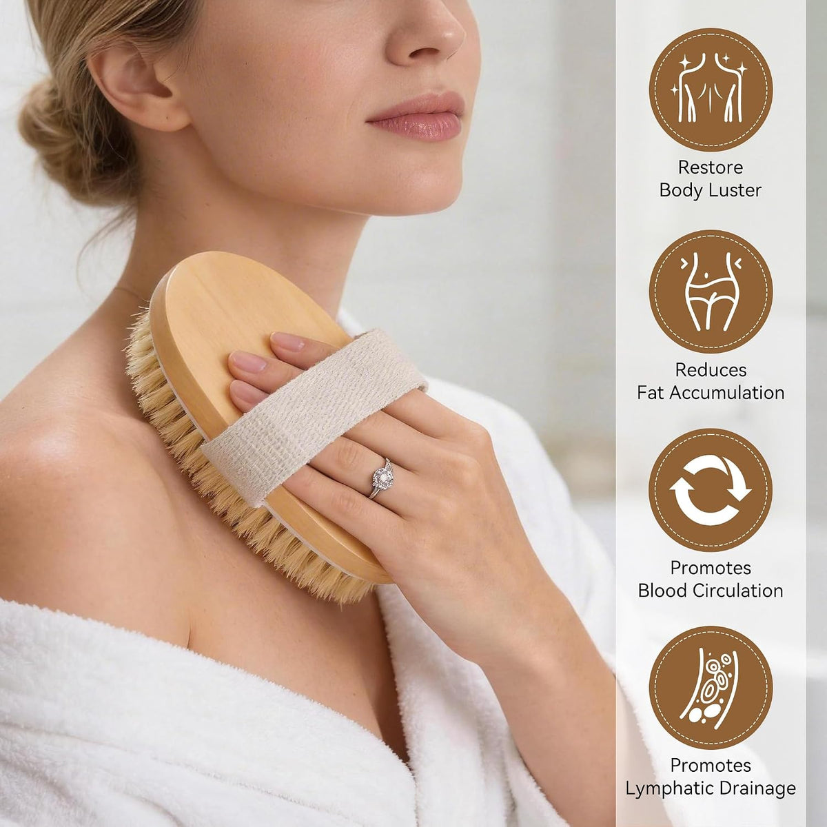 7-in-1 Body Brush Set for Shower & Dry Brushing – Long Handle Back Scrubber, 3 Replaceable Bristle Heads, Silicone Face Cleanser & Loofah – Exfoliating, Smooth Skin & Home Spa Kit
