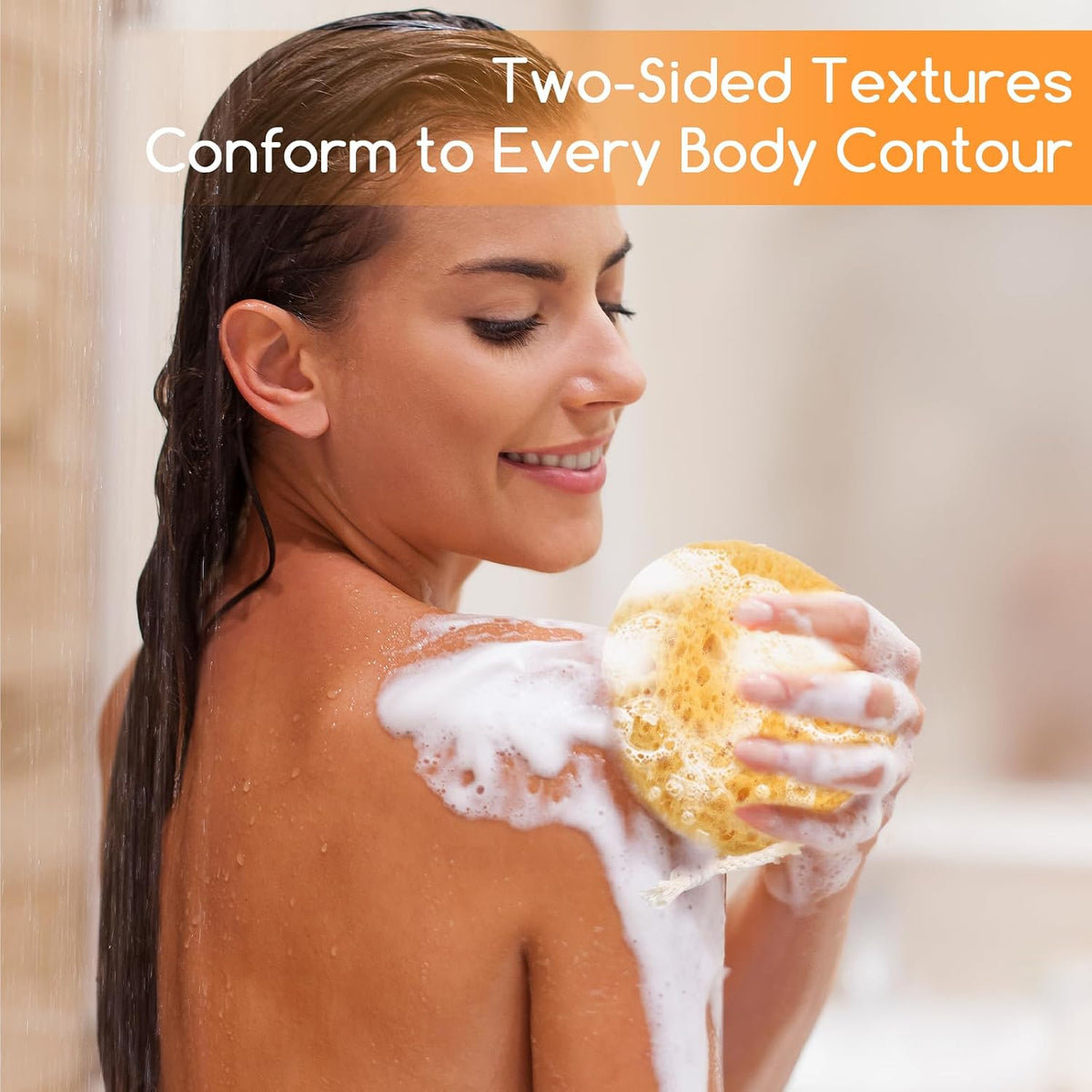 2Pcs Shower Sponge for Body, Bath Sponges Body Wash Scrubber Soft Exfoliating Sponge Face Scrubber Puff Reusable Face Washing Foam for Women Men Gentle & Deep Cleaning