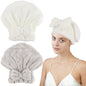 2PCS Microfiber Hair Drying Caps Hair Towel Cap
