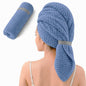 Large Microfiber Hair Wrap Towel for Women, Quick-Dry & Absorbent (Blue)