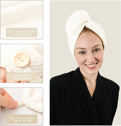 ROLSHOL 4 Pack Extra Large Microfiber Hair Towel Wraps for Women