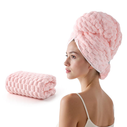REDKISS 3 Pack Microfiber Hair Towels - Extra Large Hair Towel Wrap for Women, 24x42 inch Hair Towels with Elastic Strap, Super Soft Hair Drying Towels for Long, Thick, Curly Anti Frizz Turbans