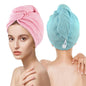 Microfiber Hair Drying Towel with Button 1Pack Khaki Waffle Long Hair Head Wraps Twist Plopping Curly Shower Turban Terry Cloth Fast Absorbent Dry Anti Frizz Hair Wraps for Women Wet Hair