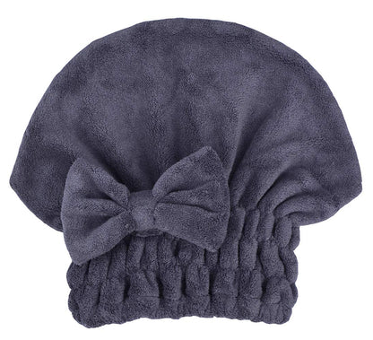 Microfiber Hair Drying Towels Head wrap with Bow-Knot Shower Cap Hair Turban hairWrap Bath Cap for Curly Long & Wet Hair Gift for Women