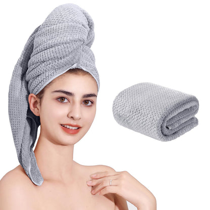 Microfiber Hair Towel Quick Dry Hair Towel Hair Drying Towels Suitable for All Kinds of Hair Ultra Absorbent Long and Thick Hair 20X40inch Lotus Root Pink (1pcs)