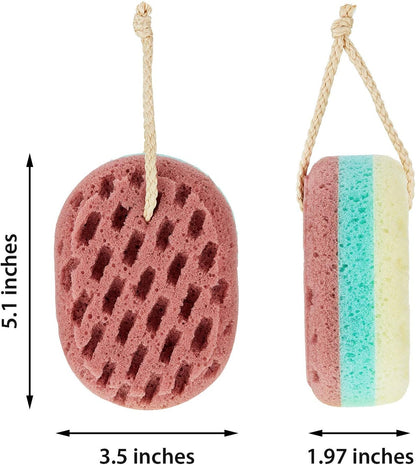 Boao 5 Pieces Soft Bath Sponge Shower Natural Gentle, Attractive Color