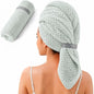 Large Microfiber Hair Wrap Towel for Women, Quick-Dry & Absorbent (Blue)