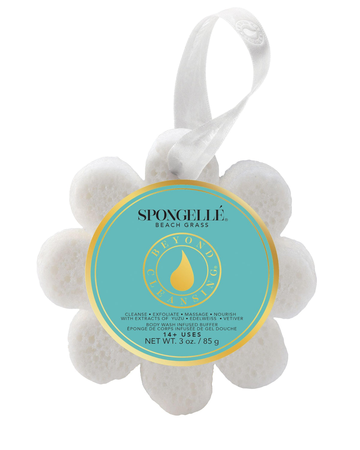 Spongellé French Lavender Wild Flower Bath Sponge | Built-in Body Wash & Body Scrubber, Shower Loofah Sponge for Women | 14+ uses