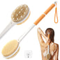 Back Scrubber Body Shower Brush: Anti Slip Long Handle Bath Brush with Stiff and Soft Bristles - Showering Exfoliator Wet or Dry Brushing for Women, Men, Elderly (Blue)
