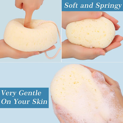 Body Bath Sponges for Women, Soft & Gentle Exfoliating, 3‑Pack