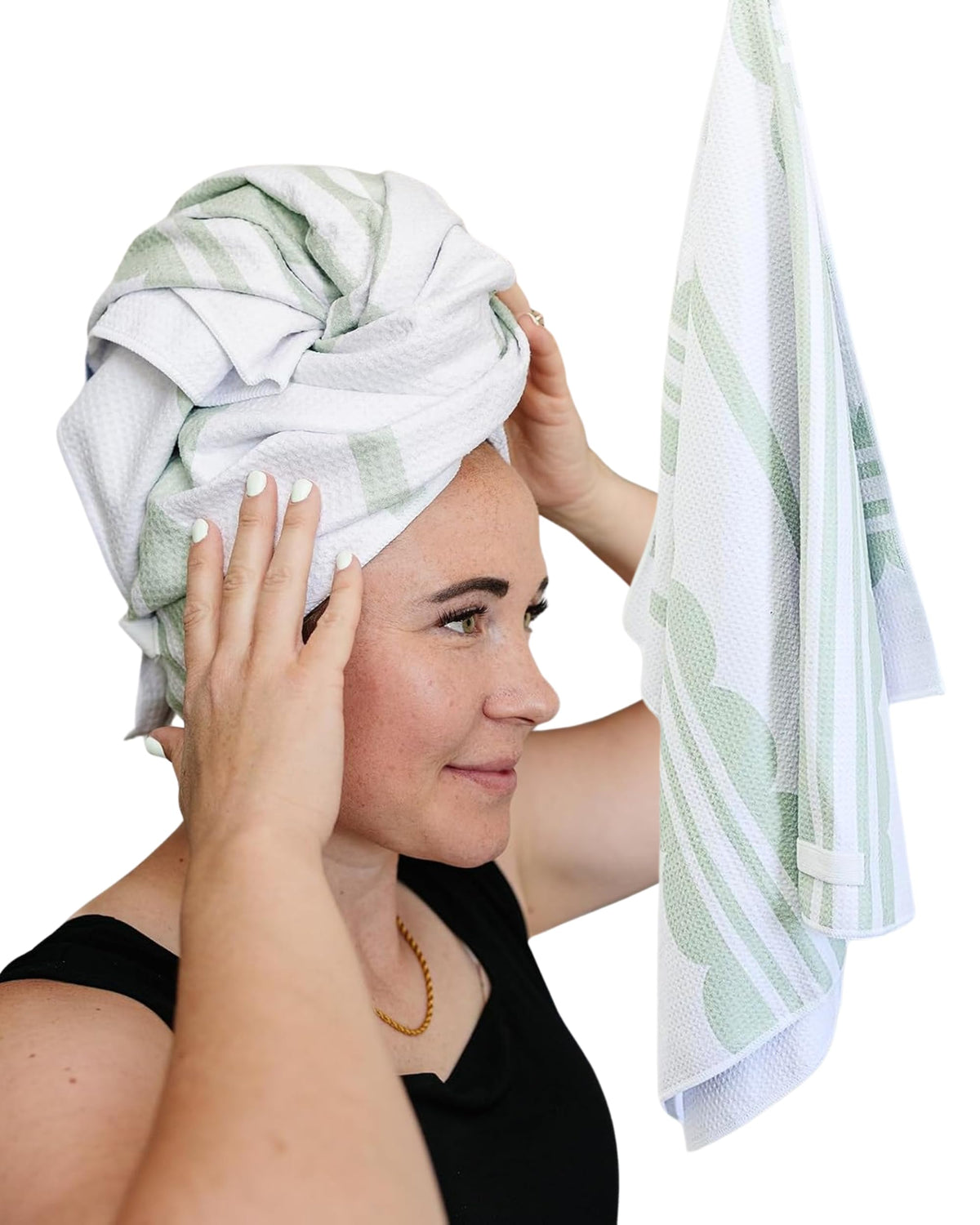 Microfiber Hair Towel Wrap for Women – Quick Dry Anti-Frizz Hair Drying Towel for Long, Curly & Thick Hair – Ultra-Soft Absorbent Hair Turban Wrap with Large Loop Closure – Dark Floral