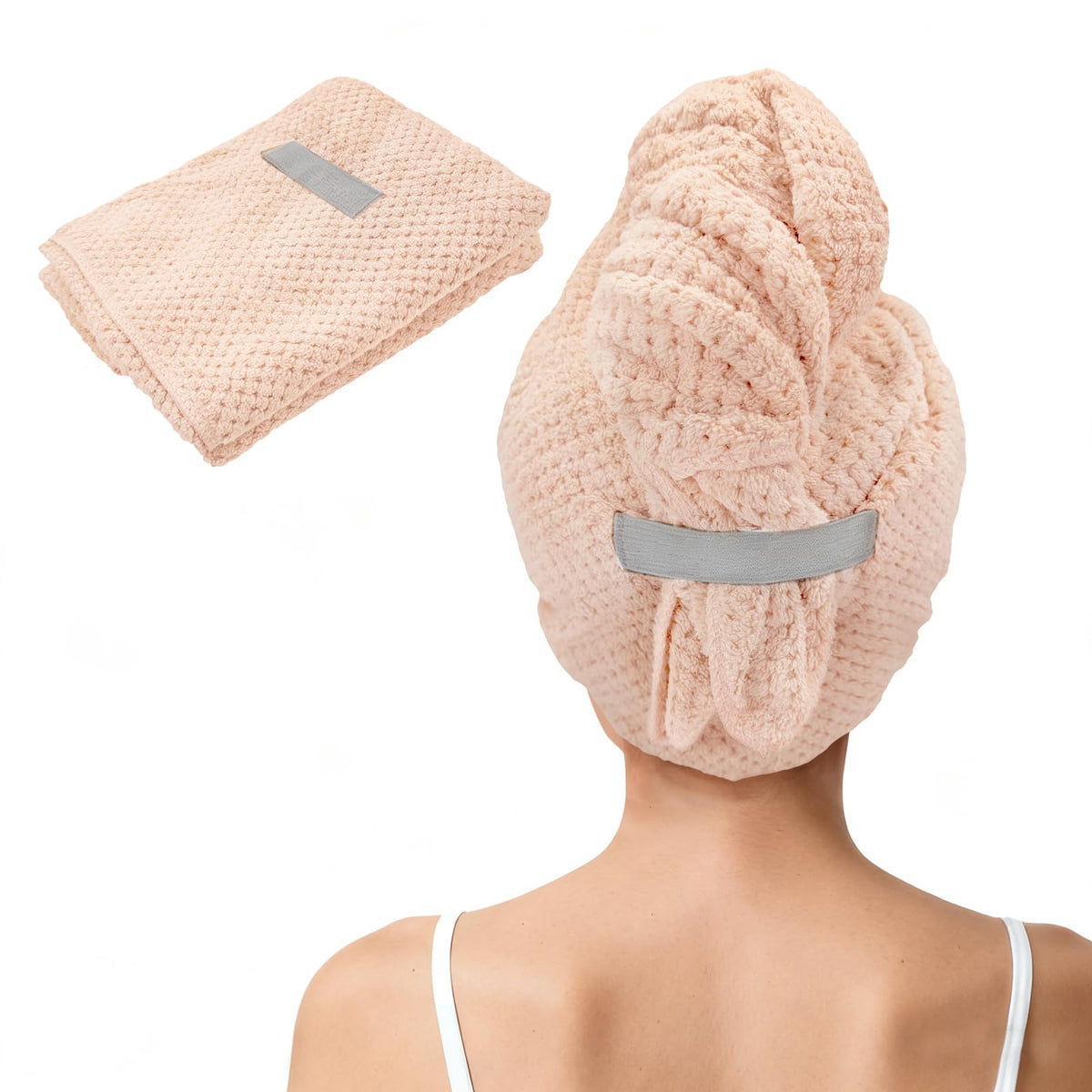 Large Microfiber Hair Towel for Women, Super Soft Absorbent Quick