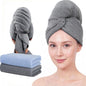 Microfiber Hair Towels, Waffle Hair Towel Set, Super Soft Highly Absorbent, Sturdy Quick Drying Turbans for Long, Thick, Curly Hair (2 Pack, 40" x 20")