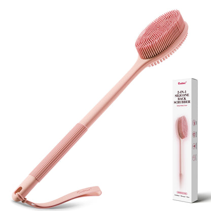 CORATED Silicone Back Scrubber for Shower, 2‑in‑1 Body Brush with Handle