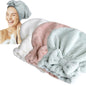 Jseng 2PC Microfiber Hair Drying Caps, Extreme Soft & Ultra Absorbent, Fast Drying Hair Turban Wrap Towels Shower Cap for Women