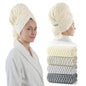 REDKISS 3 Pack Microfiber Hair Towels - Extra Large Hair Towel Wrap for Women, 24x42 inch Hair Towels with Elastic Strap, Super Soft Hair Drying Towels for Long, Thick, Curly Anti Frizz Turbans