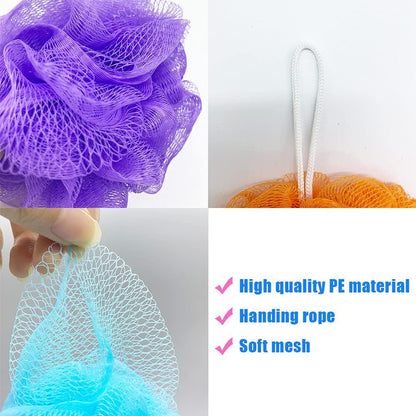 10 Pcs Bath Loofah Shower,Small Mesh Sponge Pouf Colorful Exfoliating Scrubber for Kids Women Men Body Wash,Random Color