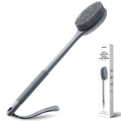 CORATED Silicone Back Scrubber for Shower, 2‑in‑1 Body Brush with Handle