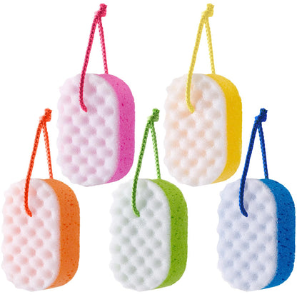 Boao 5 Pieces Soft Bath Sponge Shower Natural Gentle, Attractive Color