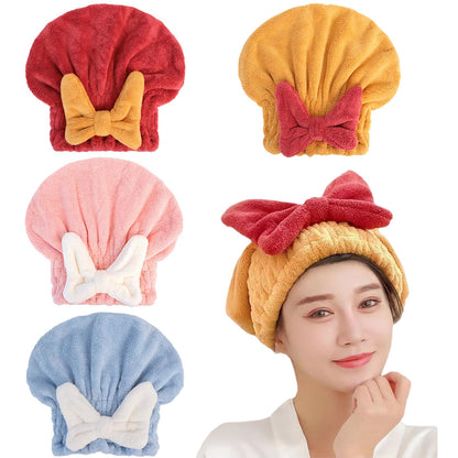 Microfiber Hair Towels Wrap Hair Drying Cap for Women 2Pcs Colors