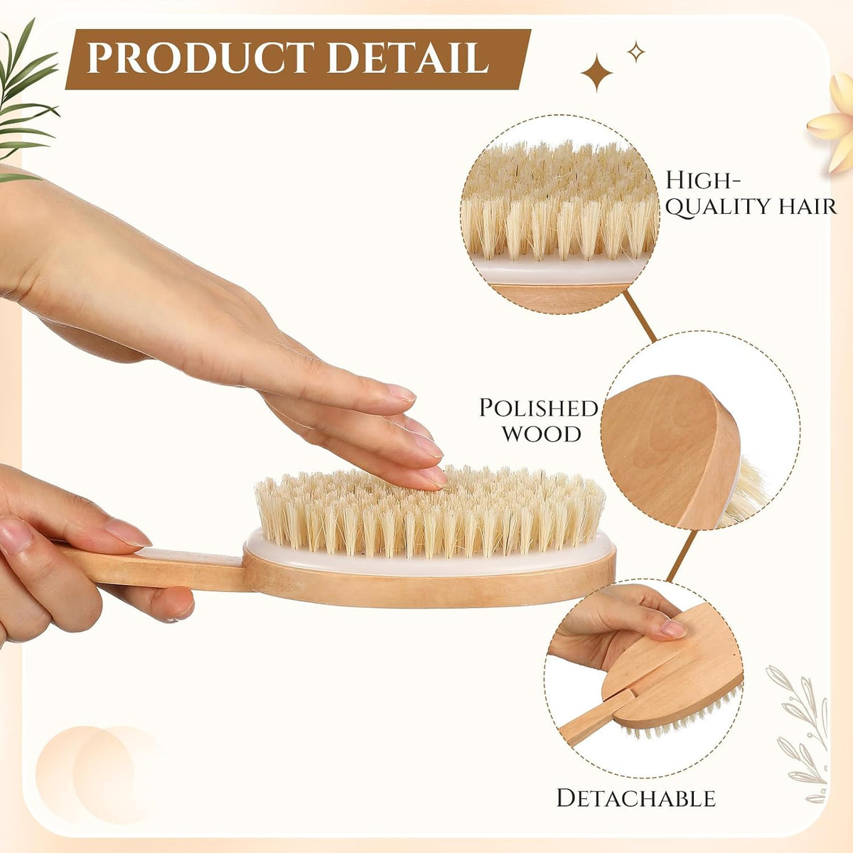 10 Pcs Dry Brushing Body Brush Bulk with Long Handle