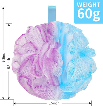 BCKENEY Bath Loofah Shower Sponge Body Back Scrubber Soft Mesh Shower Puffs Exfoliating Loofa for Women & Men Bath Accessories Cleaning Tool (4Pack 60G Loofah Sponge, Forest Fairy)