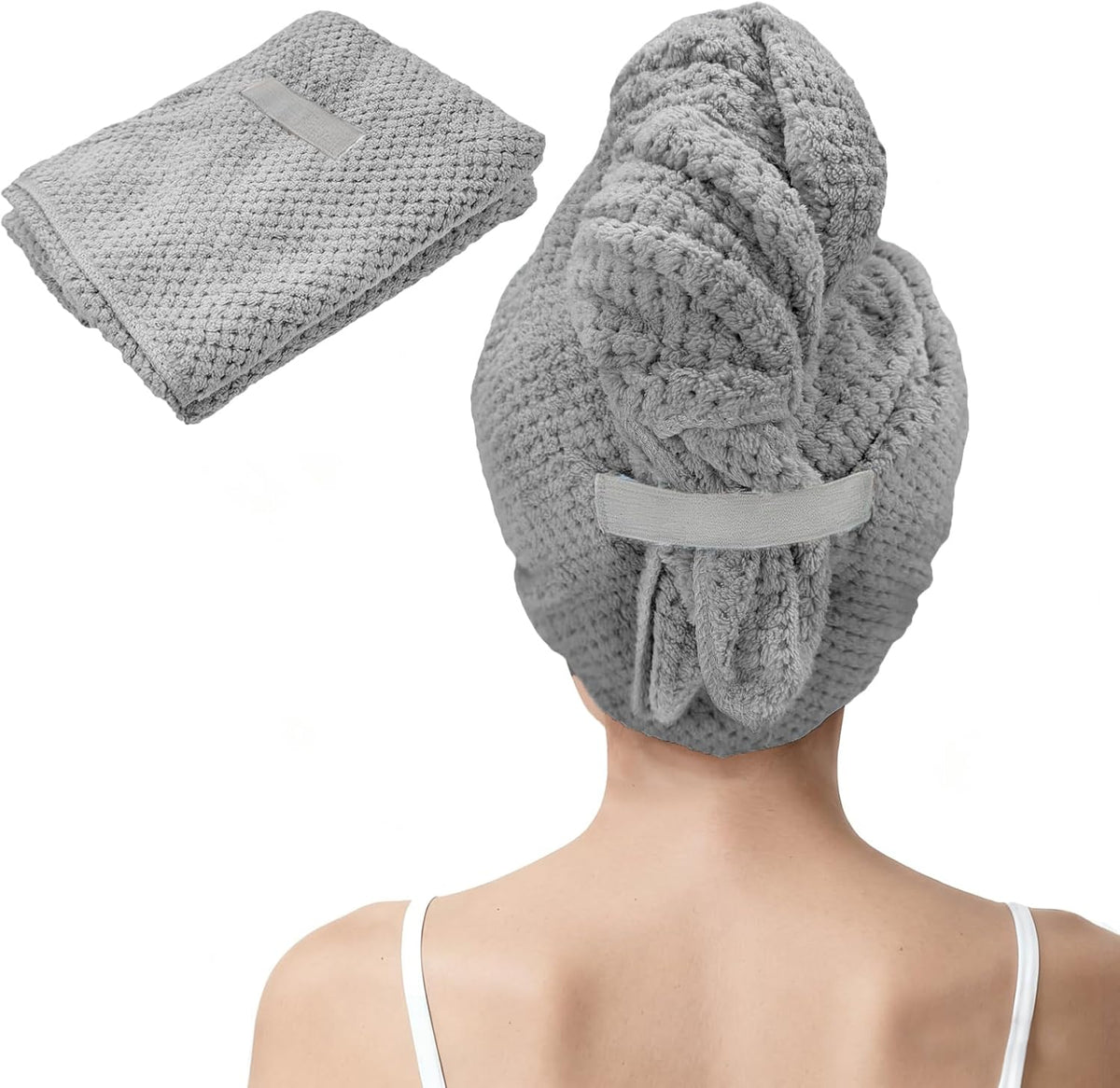 Large Microfiber Hair Towel for Women, Super Soft Absorbent Quick