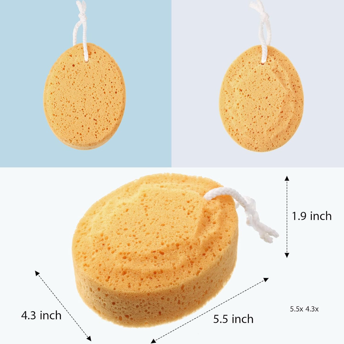 Boao 6 Pcs 5.5 Inch Foam Body Sponge for Bathing Soft and Deep Exfoliation