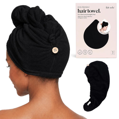 Kitsch Microfiber Hair Towel Wrap for Women - White Ivory