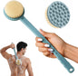 Bath Body Brush for Women & Men, Back Scrubber Shower Brush Exfoliating Back, Body and Feet Scrubbing Soft Nylon Bristles, 15inch Long Handle