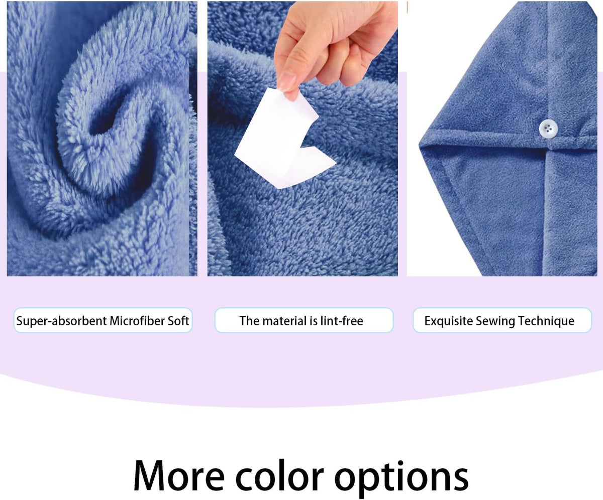 Microfiber Hair Drying Towel Wrap,Hair Turbans Towel for Wet Hair