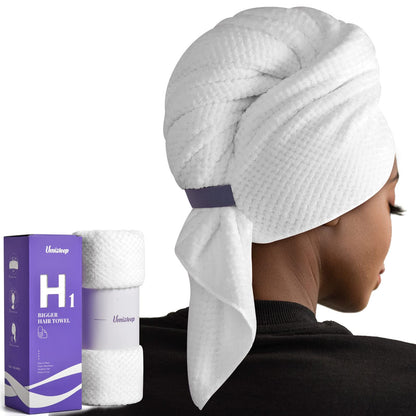 Umisleep Extra Large Microfiber Hair Towel, Ultra Absorbent, Grey