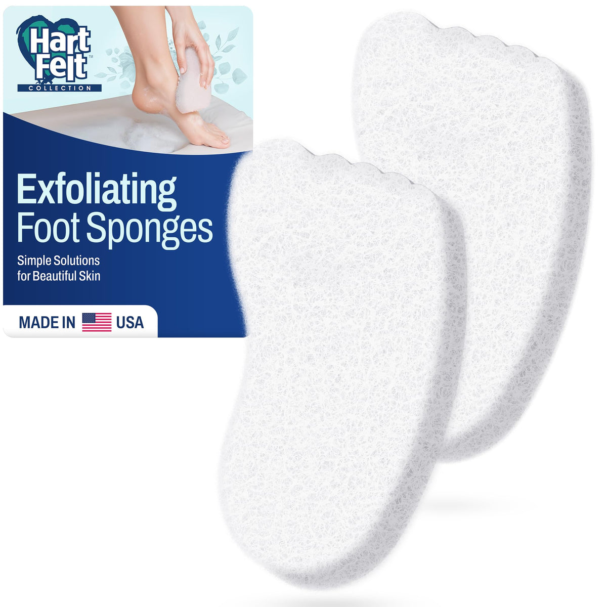 HartFelt Bath Sponges for Shower | Oval Body Wash Scrubber for Exfoliating Skin | Clean and Refresh Body, Back & Arms | Chemical-Free Body Sponge | Made in USA - Pack of 6