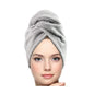 KEEPOZ Hair Towel Wrap Quick Dry 100% Cotton Super Absorbent Turban Head Wrap for Women with Button, Non Microfiber Anti Frizz Hair Products, Hair Cap for Curly, Long & Thick Hair (Red, 1 Pc)