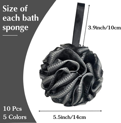 10 Pack Bath Sponge Shower Loofahs 40g,Mesh Pouf Bath Scrunchies Body Wash Puff,Body Scrubber Exfoliating Bath Sponge for Women and Men