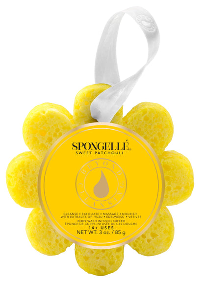 Spongellé French Lavender Wild Flower Bath Sponge | Built-in Body Wash & Body Scrubber, Shower Loofah Sponge for Women | 14+ uses
