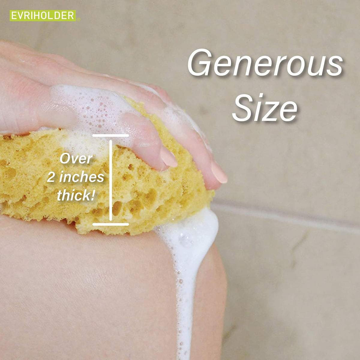 GROOVI BEAUTY Foam Body Sponge for Exfoliating Large Scrubber for a Relaxing Shower or Bath, Pack of 2