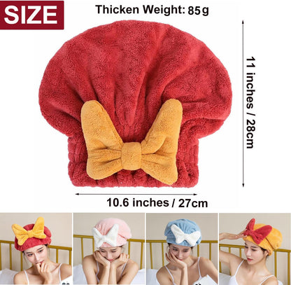 Microfiber Hair Towels Wrap Hair Drying Cap for Women 2Pcs Colors
