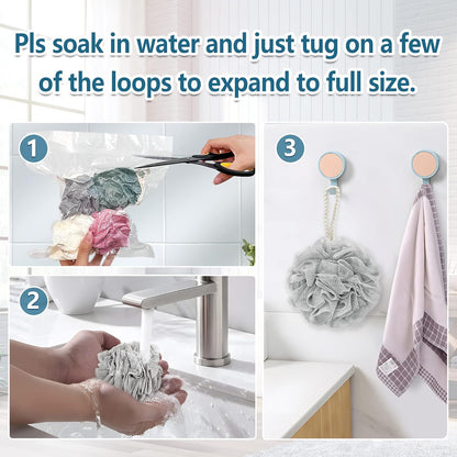 Bath Loofah Sponge, 60G Shower Loofah 4 Count Luffa Pack
