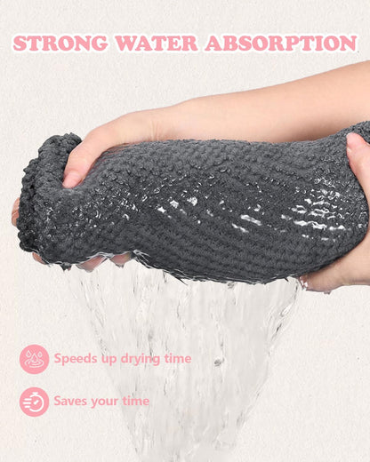 2-Pack Large Microfiber Hair Towel Wraps for Women, Fast Drying
